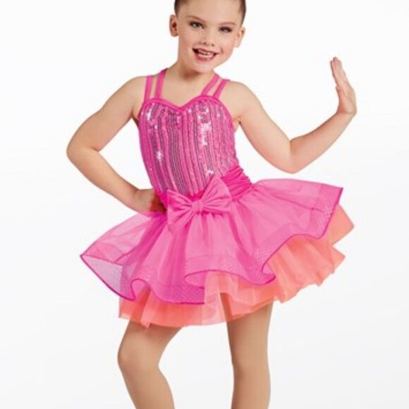 Weissman Showtime 12473 At The Zoo Sequin Stripe Tonal Layered Tutu Dress SC - Picture 1 of 9